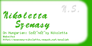 nikoletta szenasy business card